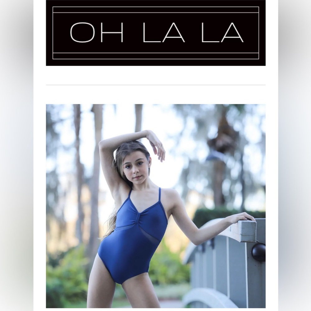 NWOT Oh La La “The Flirt” Leotard in Blue Opal CM